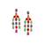 Multicolor Spinel, Tsavorite Garnet, Mandarine Garnet, Tanzanite, Tourmaline and Diamond Earrings set in 18k Yellow Gold