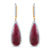 Ruby & Pave Diamond Frame on a Diamond Huggies Earring In 18K Yellow Gold