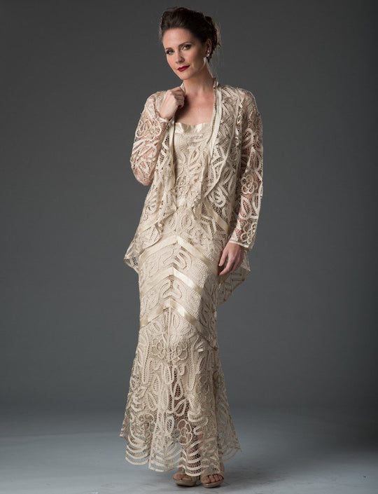 D7069 Hand Crochet Dress and Jacket