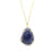 Blue Sapphire Pendant with Diamond Pave all around in 18k YG