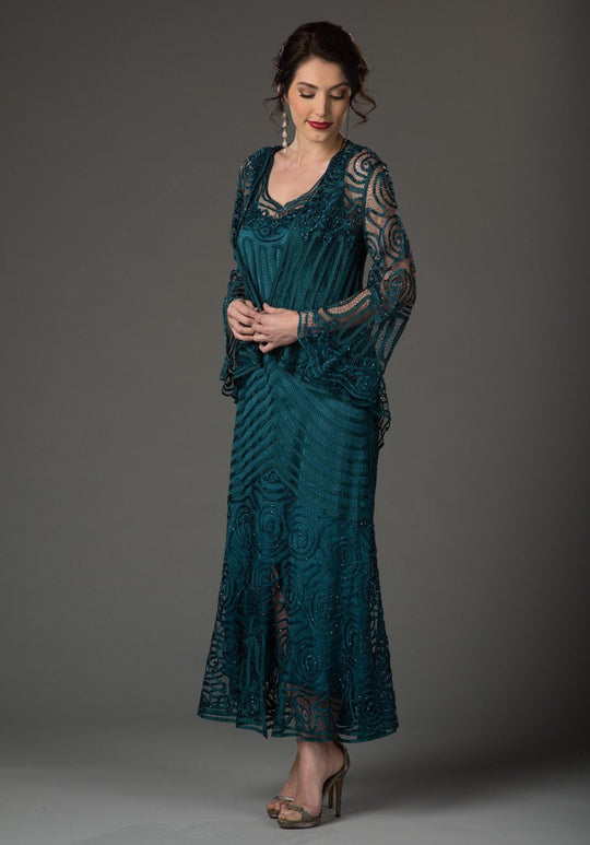 D7155 Heart-Shaped Neckline Dress Jacket Evening Dress