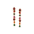 18K Yellow Gold Earring with Multicolor Tourmaline, Tsavorite Garnet, Mandrian Garnet and Diamond