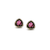 Bi-color Tourmaline Stud Earrings with Diamond Pave In 18K Yellow Gold