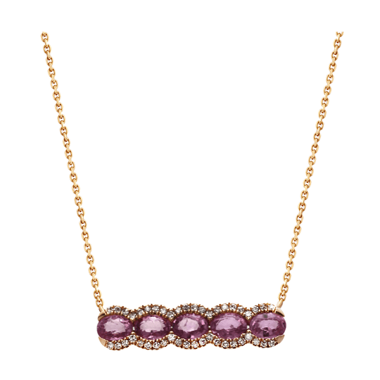 Tresor Collection - Pink Sapphire and Diamond Pendant in 18k Rose Gold