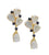 Rainbow Moonstone and Blue Sapphire Earring In 18K Yellow Gold