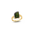 Green Tourmaline With Diamond Pave All Round Ring In 18K Yellow Gold