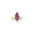 Pink Tourmaline with Diamond Pave All Round In 18k Yellow Gold