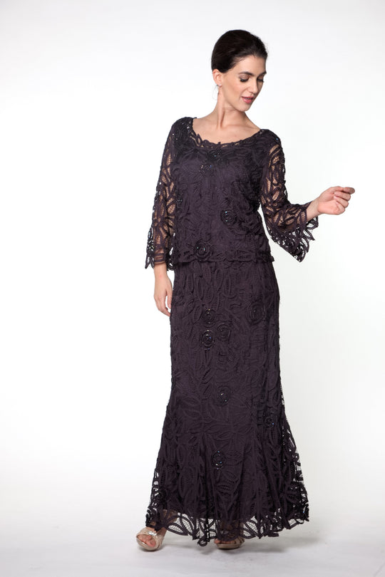 D8785 Bell-Sleeve Tunic Top and Skirt