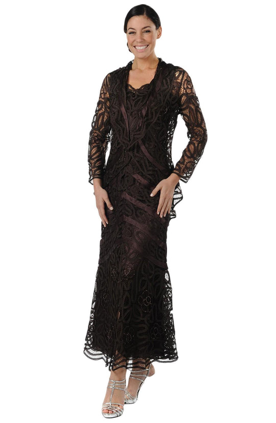 Soulmates - D7068 Unique Hand Crochet Straps Lace Three Pieces Gown