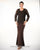 D888709 V-Neck Twin Set with Solid Skirt