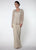 D888709 V-Neck Twin Set with Solid Skirt