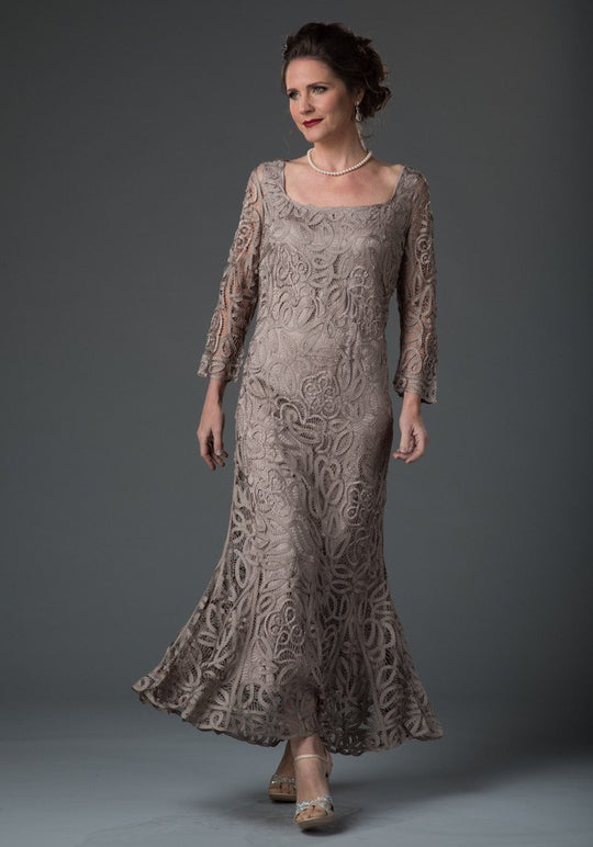 Soulmates - D9121 Embroidered Dress in Brown