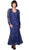 Soulmates - D9122 Flower Lace Crochet Three Pieces Evening Gown in Blue