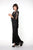 D9124 High-Low Beaded Evening Gown