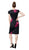 Betsey Johnson - FN04K41 Floral Print Short Sleeve Sheath Dress In Black and Pink
