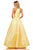 Sherri Hill - 52583 Sleeveless Halter Neck Taffeta A-line Dress In Yellow