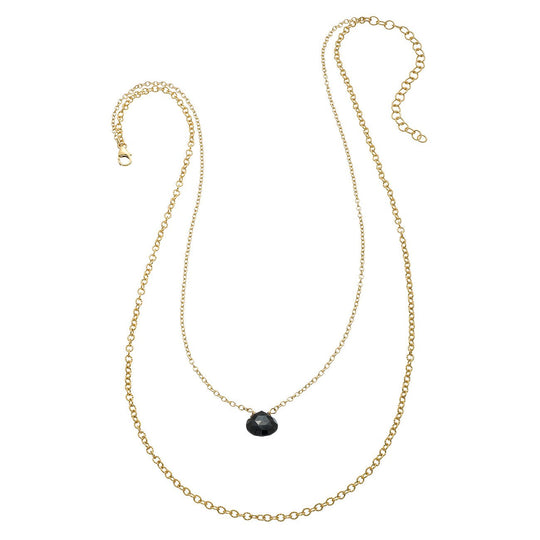 Draped Cable Chain Gemstone Necklace