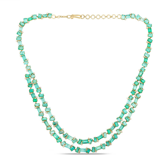 Tresor Collection - Emerald and Diamond Necklace in 18k Yellow Gold