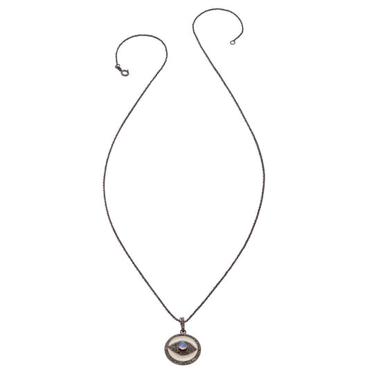 Diamond Enamel Evil Eye Necklace