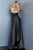 Jovani - 68376 V-neck Fitted Jumpsuit With Overskirt In Black