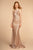 Elizabeth K - GL2509 Jeweled Halter Strap Glitter Long Gown In Gold