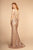 Elizabeth K - GL2509 Jeweled Halter Strap Glitter Long Gown In Gold
