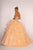 Elizabeth K - GL2515 Beaded Strapless Ruffled Ballgown In Orange