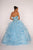 Elizabeth K - GL2515 Beaded Strapless Ruffled Ballgown In Blue