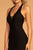 Elizabeth K - GL2549 V-neck Shimmer Fabric Mermaid Dress In Black