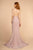 Elizabeth K - GL2549 V-neck Shimmer Fabric Mermaid Dress In Pink