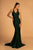 Elizabeth K - GL2549 V-neck Shimmer Fabric Mermaid Dress In Green