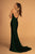 Elizabeth K - GL2549 V-neck Shimmer Fabric Mermaid Dress In Green
