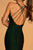 Elizabeth K - GL2549 V-neck Shimmer Fabric Mermaid Dress In Green