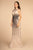 Elizabeth K - GL2555 Bejeweled Illusion Jewel Mermaid Gown In Blue and Nude