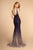 Elizabeth K - GL2556 Trailing Floral Ombre Mermaid Gown In Blue and Purple