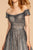 Elizabeth K - GL2558 Two Tone Embellished Lace A-line Gown In Gray and Blue