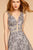 Elizabeth K - GL2580 Jewel-Studded Plunging V-Neck Long Gown In Gray