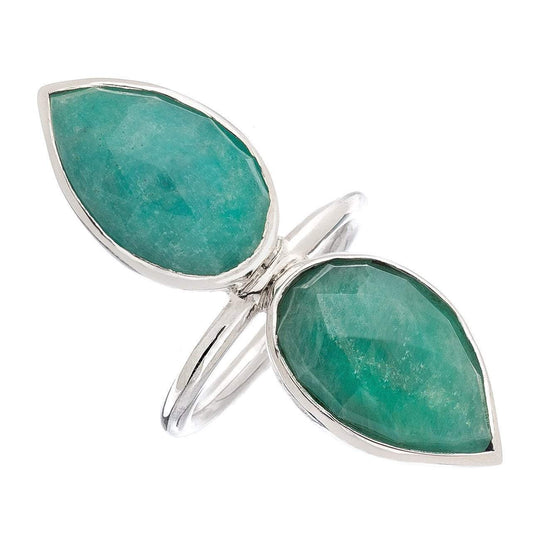 Heather Hawkins - Double Lotus Ring - Amazonite