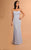 Daymor Couture - Beaded Strapless Gown with Capelet 605 in Blue
