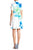 Donna Ricco - DR21301JP Collared Button Floral Short Sleeve Dress in White, Blue and Green