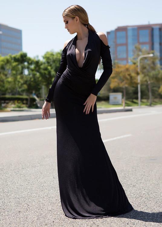 SAVEE COUTURE -  DEAREST ADMIRER IN BLACK/BLACK NET LACE DR5917NL