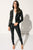 PAIGE Black Stripped Leather Jacket | PAIGE Biker en cuir rayé noir
