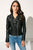 DONNA Black Classic Biker Jacket  | DONNA Veste de motard classique noir