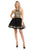 Lenovia - 8015 Gold Lace Appliqued Keyhole Cutout A-Line Dress In Black