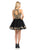 Lenovia - 8015 Gold Lace Appliqued Keyhole Cutout A-Line Dress In Black