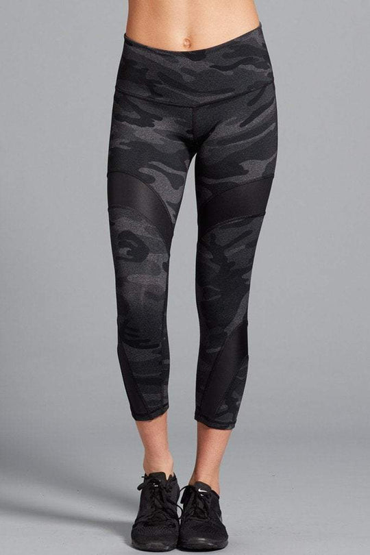 ChiChi Active - Daisy Camo Capri- Charcoal