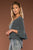 Merritt Charles -  Dante Blouse - Steel Blue / Black