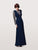 Daymor Couture - Sheer Long Sleeve Evening Gown 155 in Blue