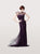 Daymor Couture - Floral Sheath Gown 160 in Purple