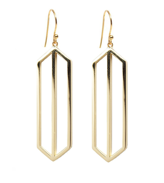 Deco Drop Earrings - Gold